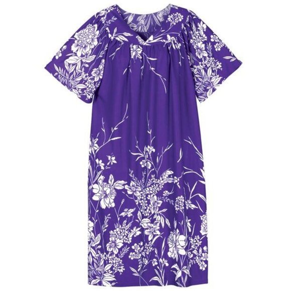 NWT Sawyer creek floral Border print Lounger Purple Size 1X - Picture 1 of 5